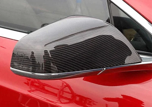 Tesla Model S OEM Style Add-On Carbon Fiber Mirror Covers 