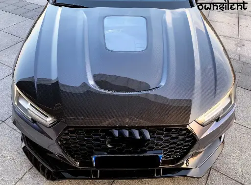 CARBON FIBER TEMPERED GLASS HOOD for AUDI A4 S4 B9 B9.5 2017+