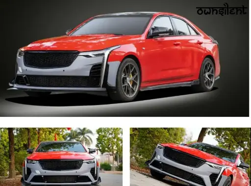 FRONT BUMPER REAR DIFFUSER FOR CADILLAC CT4 2020+ | CT4 BLACK WING STYLE CT4 V STYLE