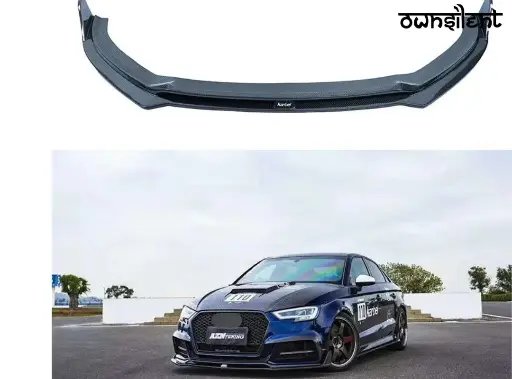 KARBEL CARBON DRY CARBON FIBER FRONT LIP VER.1 FOR AUDI A3 S LINE & S3 2017-2020 SEDAN