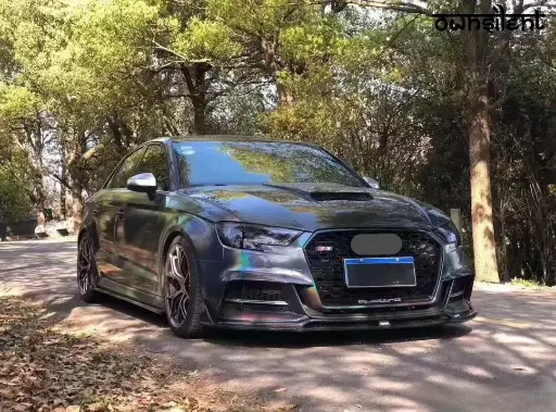 KARBEL CARBON DRY CARBON FIBER FRONT BUMPER UPPER VALENCES FOR AUDI A3 S LINE & S3 2017-2020 SEDAN