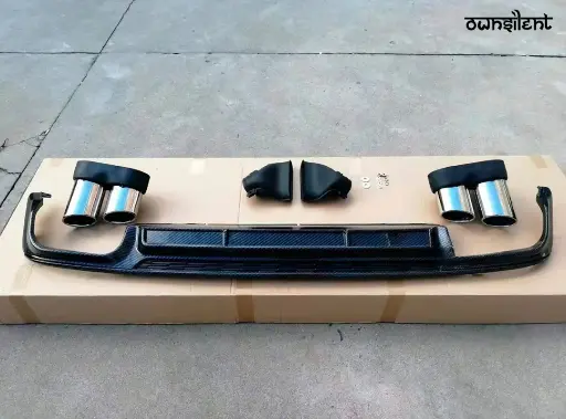 REAR DIFFUSER WITH EXHAUST TIPS for AUDI A6 C8 2019 - 2024 | S6 STYLE